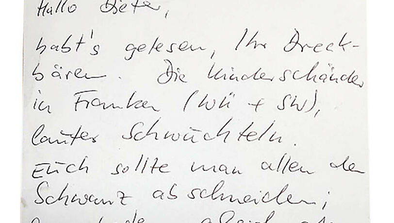 Diese Karte wurde an Dietmar Holzapfel, Wirt der Deutschen Eiche geschickt. Diese Karte wurde an Dietmar Holzapfel, Wirt der Deutschen Eiche geschickt.