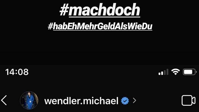 Die an den Rapper gerichtete Reaktion auf Instagram Die an den Rapper gerichtete Reaktion auf Instagram