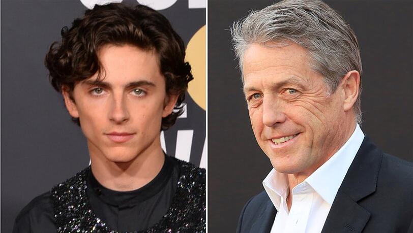 Timothée Chalamet (li.) und Hugh Grant sind Ende des Jahres in "Wonka" zu sehen.