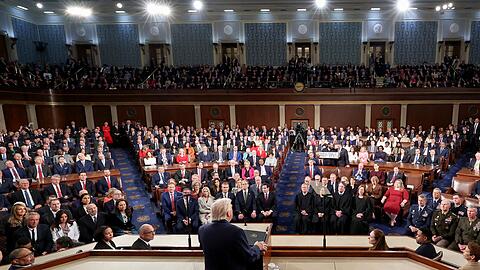 Fast zwei Stunden lang redete Trump vor dem Kongress.