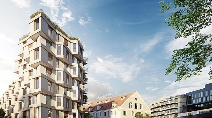 So soll es an der alten Kuvertfabrik in Pasing einmal aussehen. Im Viertel wird viel gebaut - trotzdem stiegen die Mietpreise in keinem anderen Viertel so stark wie hier.