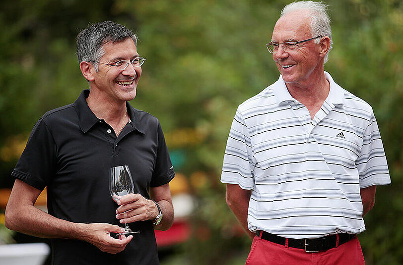 Franz Beckenbauer mit Adidas-Boss Herbert Hainer.