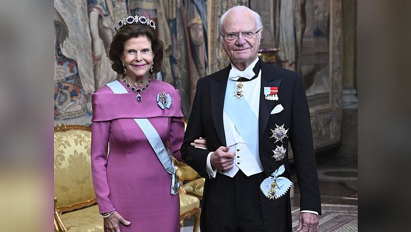 Das schwedische K&ouml;nigspaar bei einem gemeinsamen Auftritt.