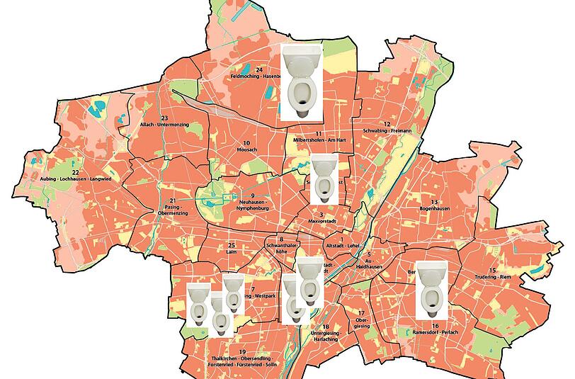 Von der neuen Toiletten-Offensive profitiert vor allem der Münchner Süden.