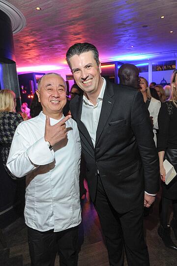 Wolfgang Greiner (General Manager Mandarin Oriental München) mit dem japanischen Star-Koch Nobu Matsuhisa