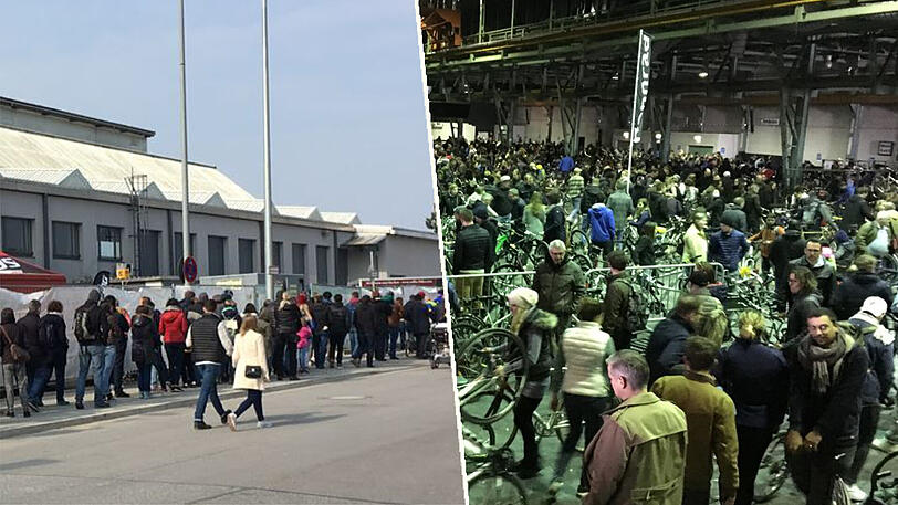 Hoher Andrang beim Münchner Radl-Flohmarkt im Zenith.