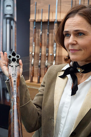 Der österreichische Jagdwaffen-Hersteller Fanzoj steht auf der IWA wie kaum ein anderes Unternehmen für die Kunst im Waffen-Handwerk.