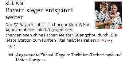 Entspannt gesiegt findet auch FAZ.net
