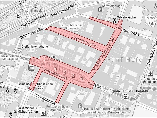 Der Sicherheitsbereich für die Münchner Sicherheitskonferenz 2025.