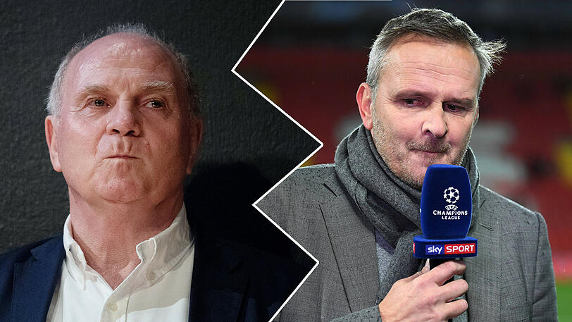 Aktion und Reaktion: Bayern-Präsident Uli Hoeneß (l.) und TV-Experte Dietmar Hamann.