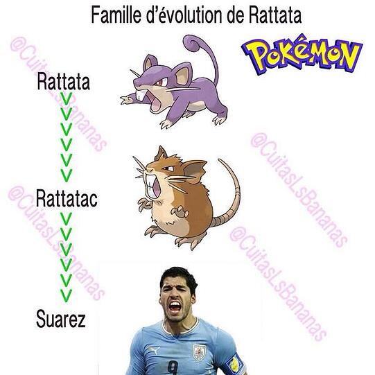 Dieser Twitter User sieht Suarez am Ende der Evolution der Ratten.