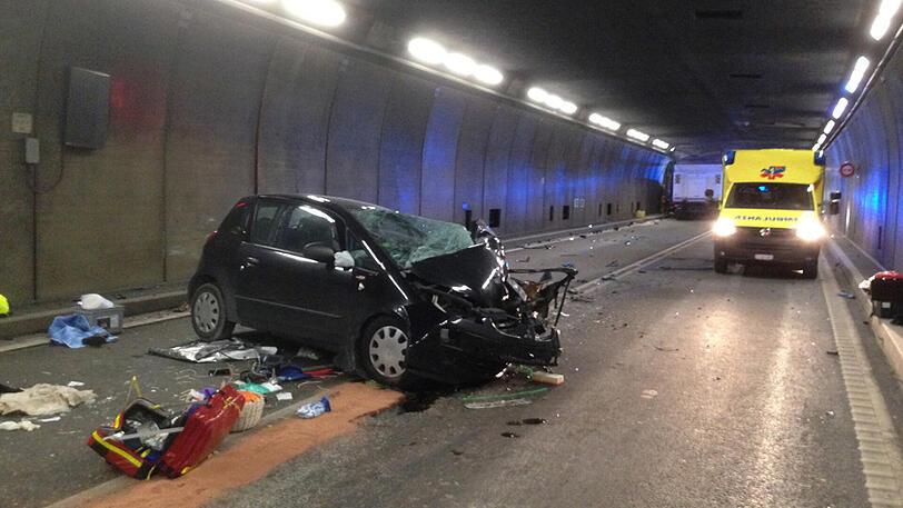Der Unfallort im Gotthardtunnel - hier starben zwei Menschen.