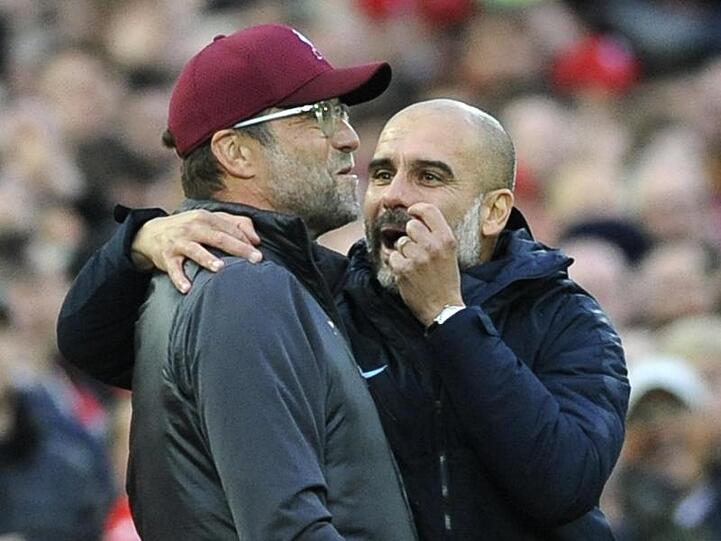 Zwei Trainer-Stars: Liverpools Jürgen Klopp (l) und Pep Guardiola von Manchester City.