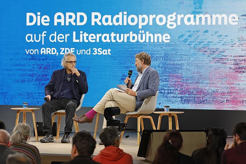 Friedrich Ani im Gespräch auf der Frankfurter Buchmesse.