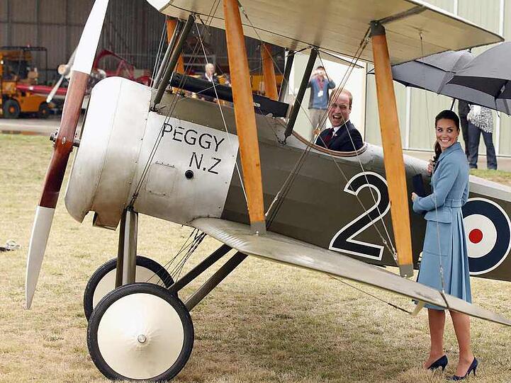 In Flugzeugen fühlt sich William sichtlich wohl