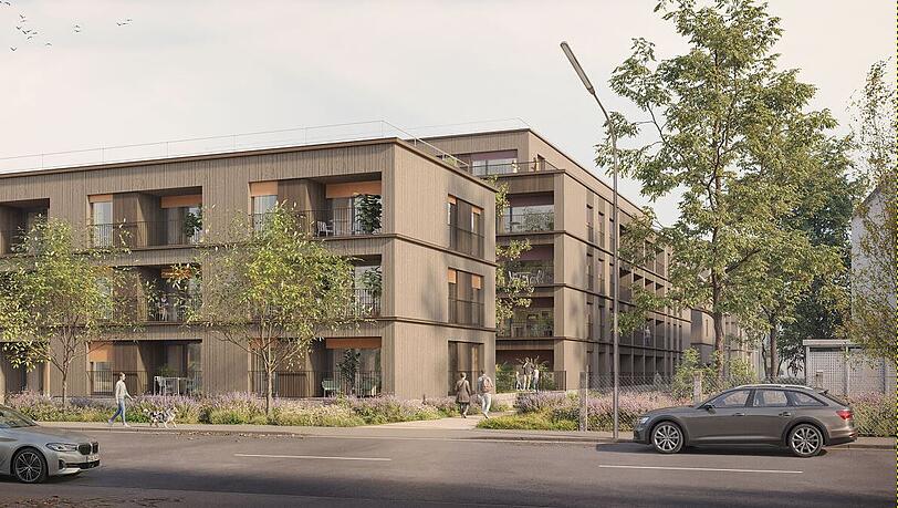 Kompakte Geb&auml;ude, Wohnungen mit Balkon oder Terrasse: das Projekt Charlie.