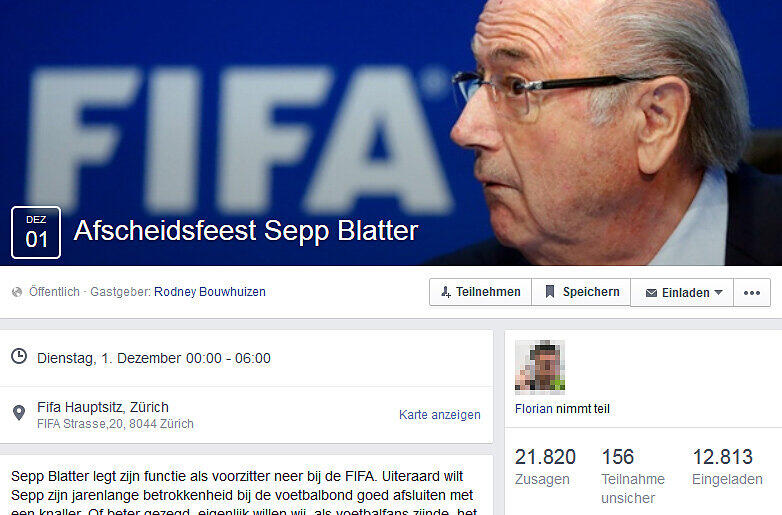 Sepp Blatter geht: 22.000 Fans wollen den Rücktritt des umstrittenen FIFA-Boss feiern.