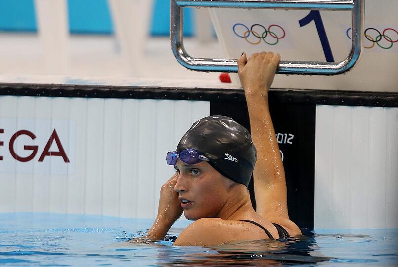 Die deutsche Athletin Lena Schöneborn beim 200-Meter-Schwimmen.
