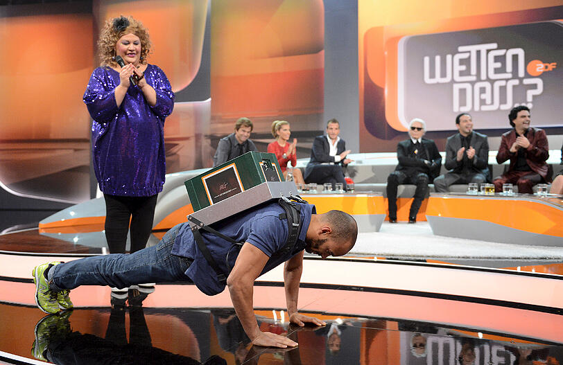 Auch der Zuschauer aus dem Publikum hält sich wacker bei der Lanz-Challenge, dem neuen Element bei "Wetten, dass...?" im ZDF.
