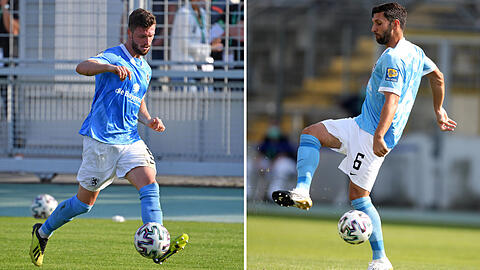 Zwei, die sich anscheinend gefunden haben: Sechzigs neues Innenverteidiger-Duo Quirin Moll (l.) und Stephan Salger.