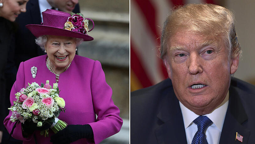 Die Queen scherzt auf Kosten von Donald Trump. Die Queen scherzt auf Kosten von Donald Trump.