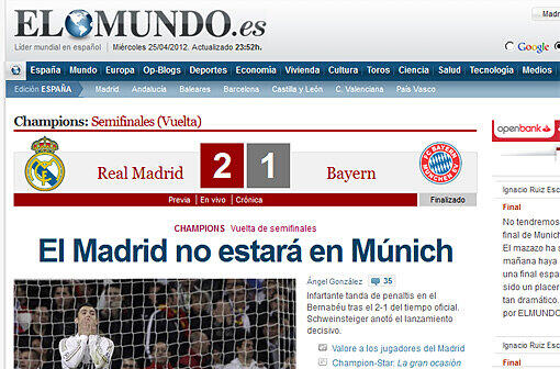 "El Mundo" stellt ganz nüchtern fest: "Madrid wird nicht in München sein."