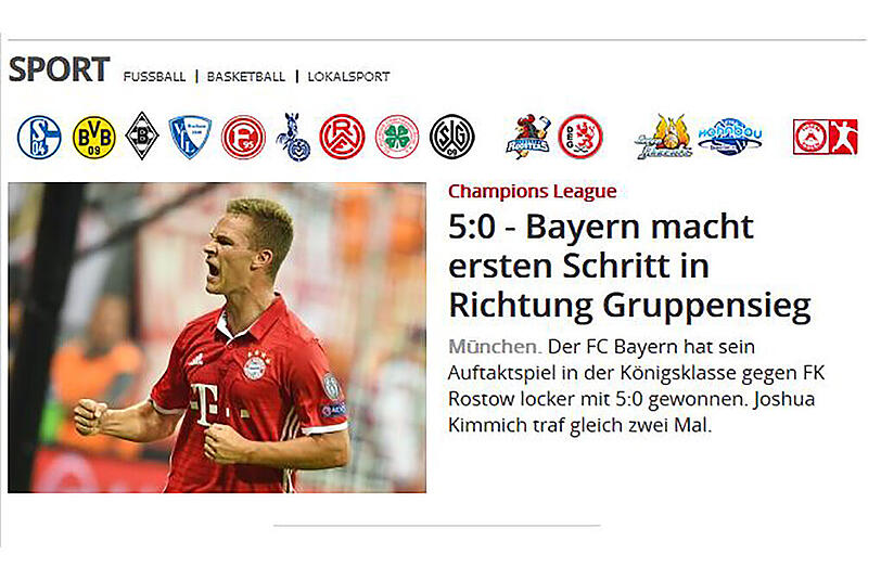 Laut der Westdeutschen Allgemeinen Zeitung war der Sieg gegen Rostow lediglich der erste Schritt des FC Bayern auf dem Weg zum Gruppensieg.