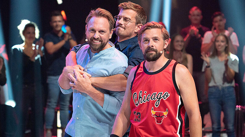 Steven Gätjen, Joko Winterscheidt und Klaas Heufer-Umlauf im Finale der Show