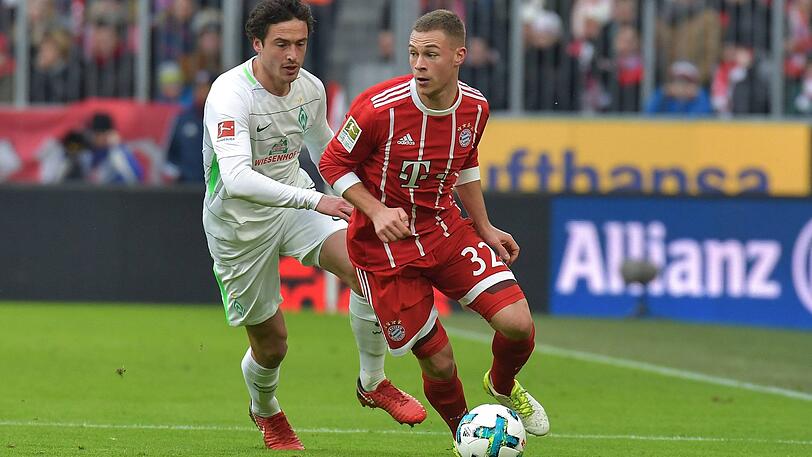 Joshua Kimmich: Note 3. Fehlte in Leverkusen wegen den Folgen einer Erkältung. Gegen Werder mit Mühe, wieder Spielrhythmus und Vertrauen in den Aktionen zu finden. In Halbzeit zwei zielstrebiger.