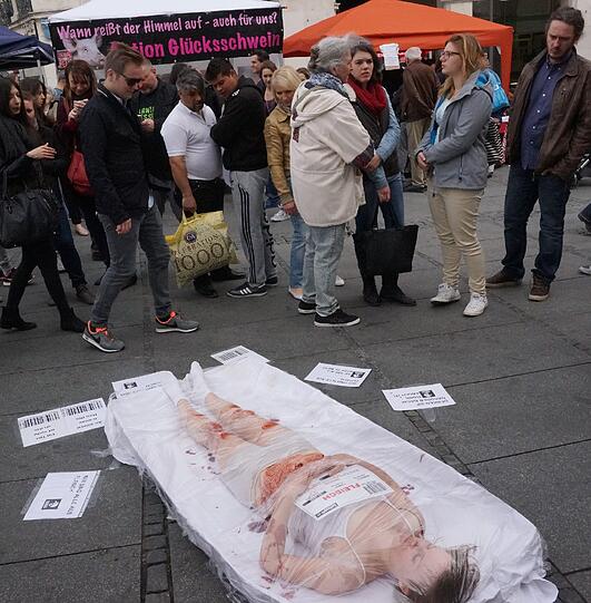 Die Bilder vom Nackt-Protest am Stachus.