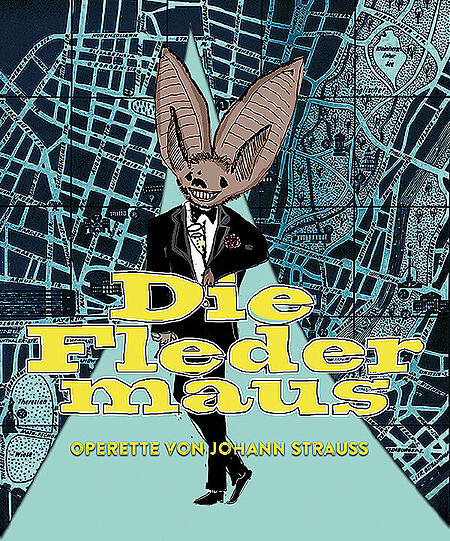 Das Plakat zur Operette "Die Fledermaus".