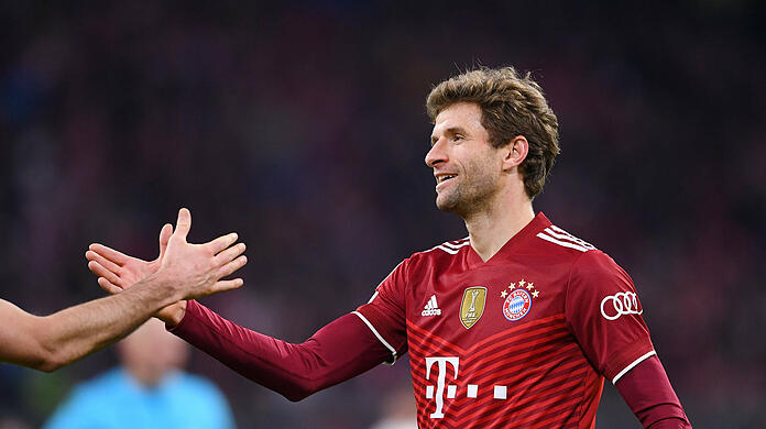Thomas Müller steuerte beim 1:0-Sieg des FC Bayern gegen Arminia Bielefeld einmal mehr eine Vorlage bei.