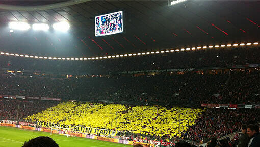 Die Fan-Choreo in der Allianz Arena Die Fan-Choreo in der Allianz Arena