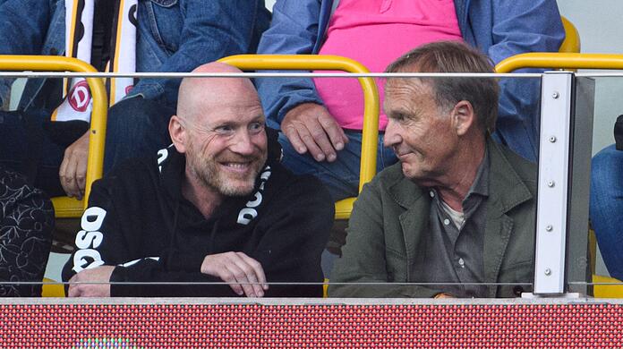Beobachten die Geschehnisse bei den Bayern genau: Berater Matthias Sammer (l.) und Dortmunds Geschäftsführer Hans-Joachim Watzke.