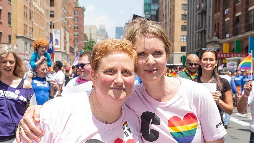 Cynthia Nixon (r.) mit Partnerin Christine Marinoni.