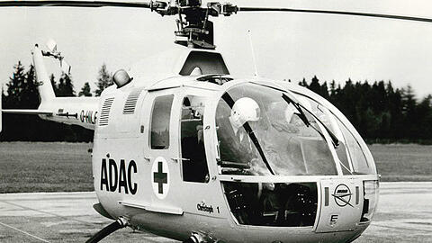Start als "Christoph 1" im Jahr 1970: Die erste BO 105 steht abflugbereit in München.