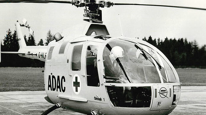 Start als "Christoph 1" im Jahr 1970: Die erste BO 105 steht abflugbereit in München.