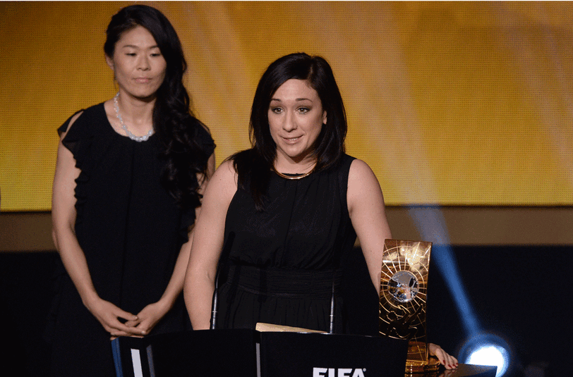 Nadine Keßler nach der Auszeichnung zur Weltfußballerin 2014.