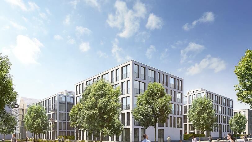Mehrere kubus-artige Wohnblöcke stellen sich die Architekten bei Steindle vor. Hier der Blick von der Promenade, die bis 2019 fertiggestellt sein wird. Mehrere kubus-artige Wohnblöcke stellen sich die Architekten bei Steindle vor. Hier der Blick von der Promenade, die bis 2019 fertiggestellt sein wird.