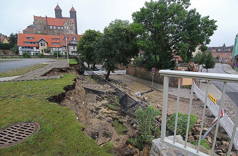 Zerstörung durch Unwetter in Quedlinburg am 17.08.
