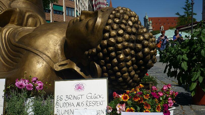 Süßer Senf, fast leerer Teller. Dazu die Botschaft an den Buddha. Süßer Senf, fast leerer Teller. Dazu die Botschaft an den Buddha.