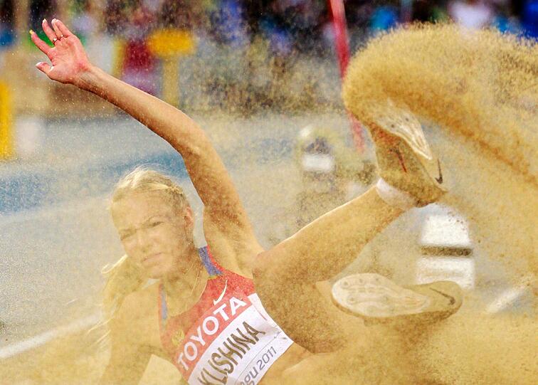 Ist durch den Sandsturm noch zu erahnen: die Russin Darya Klishina.