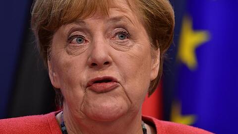 Bundeskanzlerin Angela Merkel bei einer Pressekonferenz nach der Einigung am frühen Morgen.