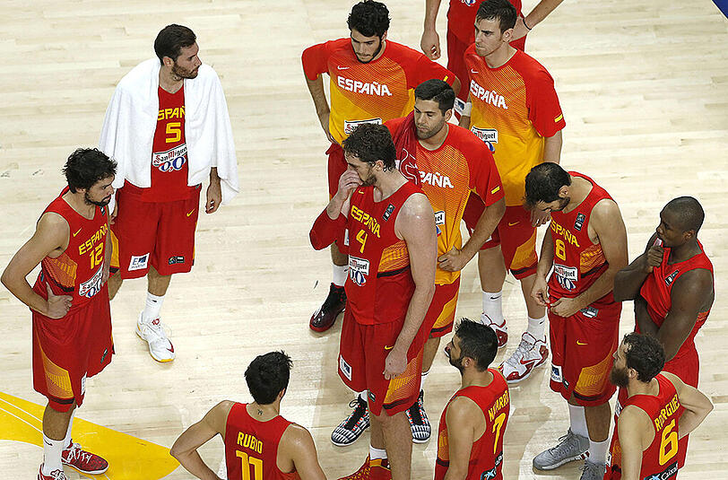 Basketball-Nation im Schockzustand. Nach der Viertelfinal-Niederlage gegen Frankreich herrschte bei den Spaniern Totenstille.