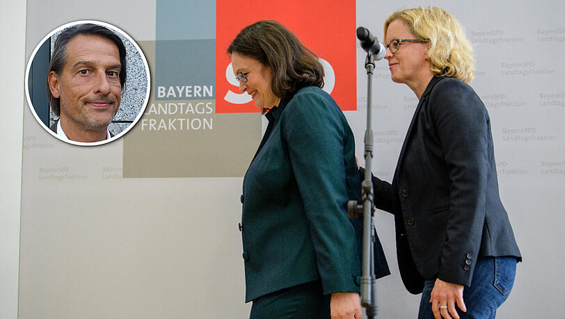 Die wahlkämpfende Natascha Kohnen (rechts) hatte sich in einem Brief an die SPD-Bundesspitze bitterlich über die Beförderung von Ex-Verfassungsschutzpräsident Hans-Georg Maaßen zum Staatssekretär im Innenministerium beklagt und so auch Andrea Nahles attackiert. Die wahlkämpfende Natascha Kohnen (rechts) hatte sich in einem Brief an die SPD-Bundesspitze bitterlich über die Beförderung von Ex-Verfassungsschutzpräsident Hans-Georg Maaßen zum Staatssekretär im Innenministerium beklagt und so auch Andrea Nahles attackiert.