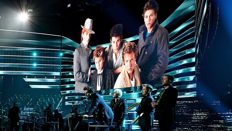 Duran Duran bei ihrer Dankesrede.