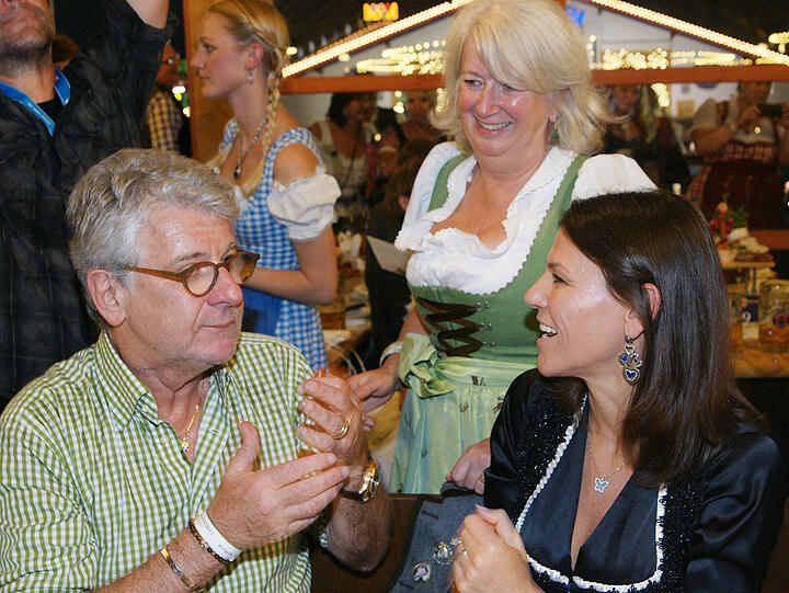Fußballkommentator Marcel Reif, Landtagskorrespondentin Angela Böhm und Marion Kiechle.