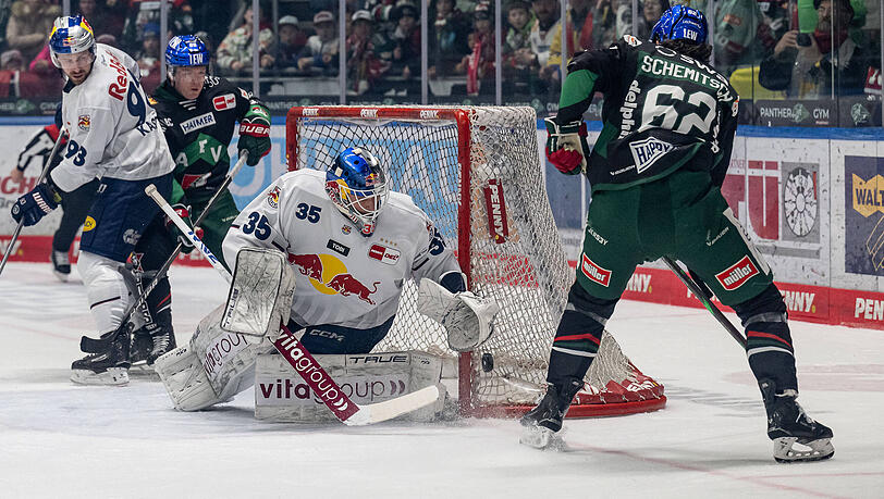 Keeper Mathias Niederberger will mit dem EHC Red Bull München in die nächste Runde einziehen. Keeper Mathias Niederberger will mit dem EHC Red Bull München in die nächste Runde einziehen.
