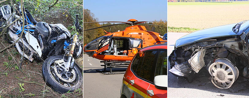 Staatsstraße 2360 bei Taufkirchen im Landkreis Mühldorf: Bei einem Zusammenstoß mit einem Audi ist am Montag ein Motorradfahrer tödlich verunglückt.