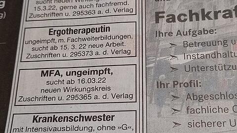Auffällig viele solcher Stellengesuche waren am Samstag im "Traunsteiner Tagblatt" zu lesen. Das Foto hat der AZ ein Leser geschickt.